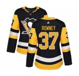 Women Adidas Pittsburgh Penguins #37 Carter Rowney Authentic Black Home NHL Jersey