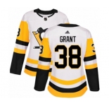 Women Adidas Pittsburgh Penguins #38 Derek Grant Authentic White Away NHL Jersey