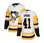 Women Adidas Pittsburgh Penguins #41 Daniel Sprong Authentic White Away NHL Jersey