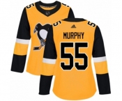 Women Adidas Pittsburgh Penguins #55 Larry Murphy Authentic Gold Alternate NHL Jersey