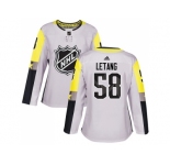 Women Adidas Pittsburgh Penguins #58 Kris Letang Gray 2018 All-Star Metro Division Authentic Stitched NHL Jersey