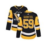 Women Adidas Pittsburgh Penguins #59 Jake Guentzel Black Home Authentic Stitched NHL Jersey