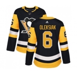 Women Adidas Pittsburgh Penguins #6 Jamie Oleksiak Authentic Black Home NHL Jersey