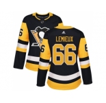 Women Adidas Pittsburgh Penguins #66 Mario Lemieux Black Home Authentic Stitched NHL Jersey