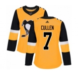 Women Adidas Pittsburgh Penguins #7 Matt Cullen Authentic Gold Alternate NHL Jersey