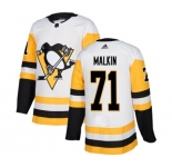 Women Adidas Pittsburgh Penguins #71 Evgeni Malkin Authentic White Away NHL Jersey