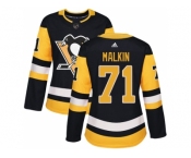 Women Adidas Pittsburgh Penguins #71 Evgeni Malkin Black Home Authentic Stitched NHL Jersey