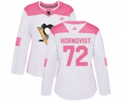 Women Adidas Pittsburgh Penguins #72 Patric Hornqvist Authentic White Pink Fashion NHL Jersey