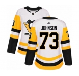 Women Adidas Pittsburgh Penguins #73 Jack Johnson Authentic White Away NHL Jersey