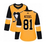 Women Adidas Pittsburgh Penguins #81 Phil Kessel Authentic Gold Alternate NHL Jersey