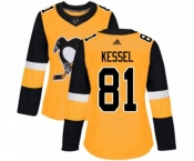 Women Adidas Pittsburgh Penguins #81 Phil Kessel Authentic Gold Alternate NHL Jersey