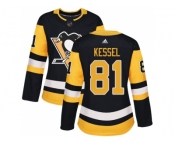 Women Adidas Pittsburgh Penguins #81 Phil Kessel Black Home Authentic Stitched NHL Jersey