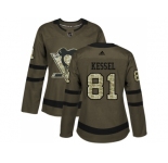 Women Adidas Pittsburgh Penguins #81 Phil Kessel Green Salute to Service Stitched NHL Jersey