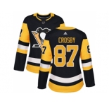 Women Adidas Pittsburgh Penguins #87 Sidney Crosby Black Home Authentic Stitched NHL Jersey