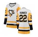 Women Pittsburgh Penguins #22 Matt Hunwick Authentic White Away Fanatics Branded Breakaway NHL Jersey