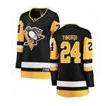 Women Pittsburgh Penguins #24 Jarred Tinordi Fanatics Branded Black Home Breakaway NHL Jersey