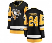 Women Pittsburgh Penguins #24 Jarred Tinordi Fanatics Branded Black Home Breakaway NHL Jersey
