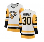 Women Pittsburgh Penguins #30 Matt Murray Authentic White Away Fanatics Branded Breakaway NHL Jersey