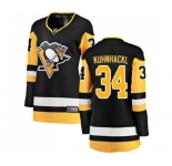 Women Pittsburgh Penguins #34 Tom Kuhnhackl Fanatics Branded Black Home Breakaway NHL Jersey