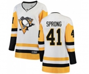 Women Pittsburgh Penguins #41 Daniel Sprong Authentic White Away Fanatics Branded Breakaway NHL Jersey