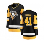 Women Pittsburgh Penguins #41 Daniel Sprong Fanatics Branded Black Home Breakaway NHL Jersey