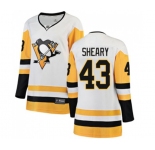 Women Pittsburgh Penguins #43 Conor Sheary Authentic White Away Fanatics Branded Breakaway NHL Jersey