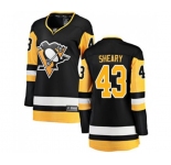 Women Pittsburgh Penguins #43 Conor Sheary Fanatics Branded Black Home Breakaway NHL Jersey