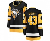 Women Pittsburgh Penguins #43 Conor Sheary Fanatics Branded Black Home Breakaway NHL Jersey