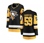 Women Pittsburgh Penguins #59 Jake Guentzel Fanatics Branded Black Home Breakaway NHL Jersey