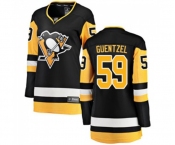 Women Pittsburgh Penguins #59 Jake Guentzel Fanatics Branded Black Home Breakaway NHL Jersey