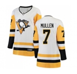 Women Pittsburgh Penguins #7 Joe Mullen Authentic White Away Fanatics Branded Breakaway NHL Jersey