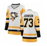 Women Pittsburgh Penguins #73 Jack Johnson Authentic White Away Fanatics Branded Breakaway NHL Jersey