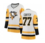 Women Pittsburgh Penguins #77 Paul Coffey Authentic White Away Fanatics Branded Breakaway NHL Jersey