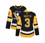 Women's Adidas Pittsburgh Penguins #3 Olli Maatta Premier Black Home NHL Jersey