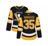 Women's Adidas Pittsburgh Penguins #35 Tom Barrasso Premier Black Home NHL Jersey