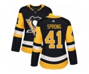Women's Adidas Pittsburgh Penguins #41 Daniel Sprong Premier Black Home NHL Jersey