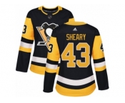 Women's Adidas Pittsburgh Penguins #43 Conor Sheary Premier Black Home NHL Jersey