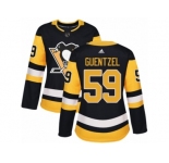 Women's Adidas Pittsburgh Penguins #59 Jake Guentzel Authentic Black Home NHL Jersey