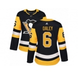 Women's Adidas Pittsburgh Penguins #6 Trevor Daley Premier Black Home NHL Jersey