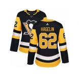 Women's Adidas Pittsburgh Penguins #62 Carl Hagelin Premier Black Home NHL Jersey