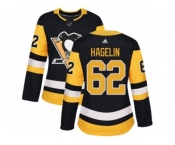 Women's Adidas Pittsburgh Penguins #62 Carl Hagelin Premier Black Home NHL Jersey