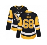 Women's Adidas Pittsburgh Penguins #68 Jaromir Jagr Authentic Black Home NHL Jersey