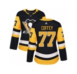 Women's Adidas Pittsburgh Penguins #77 Paul Coffey Premier Black Home NHL Jersey