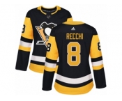 Women's Adidas Pittsburgh Penguins #8 Mark Recchi Premier Black Home NHL Jersey