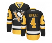Women's Reebok Pittsburgh Penguins #4 Justin Schultz Premier Black Gold Third NHL Jersey
