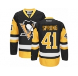 Women's Reebok Pittsburgh Penguins #41 Daniel Sprong Premier Black Gold Third NHL Jersey