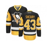 Women's Reebok Pittsburgh Penguins #43 Conor Sheary Premier Black Gold Third NHL Jersey