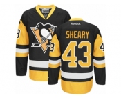 Women's Reebok Pittsburgh Penguins #43 Conor Sheary Premier Black Gold Third NHL Jersey