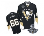 Women's Reebok Pittsburgh Penguins #66 Mario Lemieux Premier Black Home 2017 Stanley Cup Champions NHL Jersey