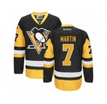 Women's Reebok Pittsburgh Penguins #7 Paul Martin Premier Black Gold Third NHL Jersey